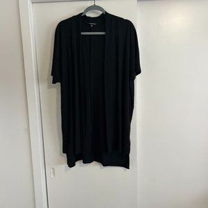 Lane Bryant Open-Front Ribbed Short-sleeved Cardigan, 18/20, Black, EUC